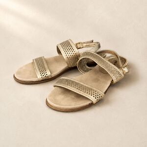 Kenneth Cole Reaction Gold Flat Sandals Womens Ankle Strap Comfort Sandals 8.5